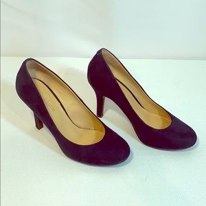 Navy Blue Suede Heels